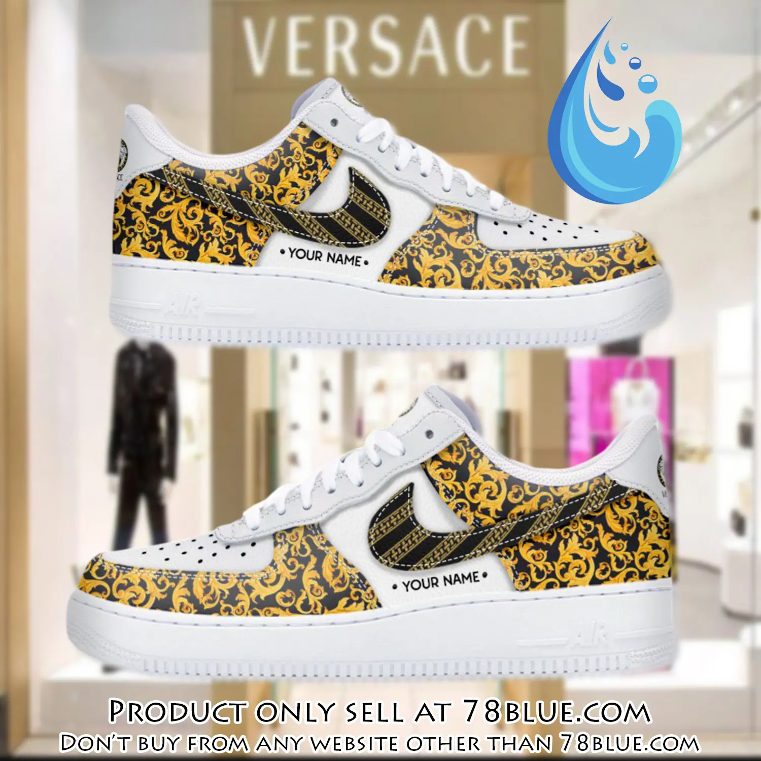 Personalized versace luxury air force 1 sneakers limited af1 shoes oaf1020 78b5110782